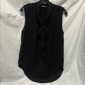 Tildon Black Sleeveless Tie-Neck Blouse